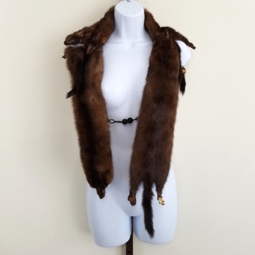 Authentic Mink stole scarf